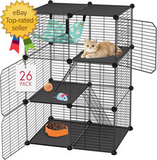 Cat Cage 3-Tier DIY Catio Cat Enclosures 24" X 16" X 36" Cat Playpen Indoor