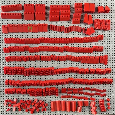 Lego Red Roof Slope 2x8 3x4 2x2 2x4 1x2x3 Quadruple 3x2 1x2 1x2/3 300pcs Bulk