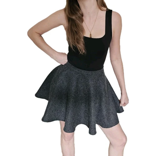 Gonna rossa Valentino 100% lana vergine 360 full grigio tasche invernale taglia 38 8 10