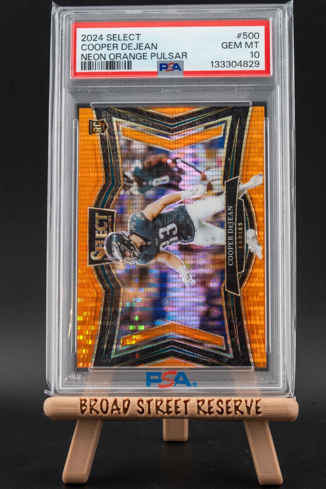 2024 Panini Select Cooper DeJean Neon Orange Pulsar RC PSA 10 - /7 POP 2 Eagles