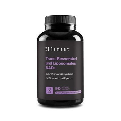 Trans-Resveratrol & NAD+ Liposomal, mit 90 stück (1er Pack), Schwarz