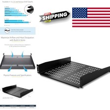 Vented 2U Server Rack Shelf 19 Inch Heavy Duty Alloy Steel for Network Equipment