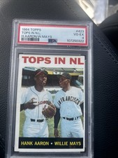 1964 Topps In NL Hank Aaron / Willie Mays #423 – PSA 4 VG-EX – HOF