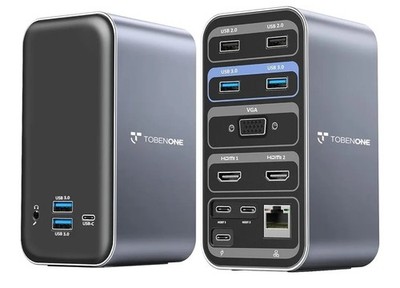 Tobenone USB C Docking Station for MacBook Pro/Air  Laptop Dock Dual Monitor