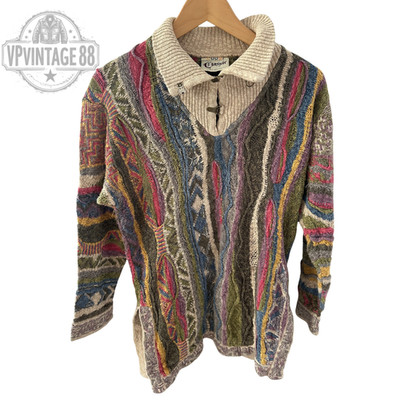 Vintage Coogi Classic 90s Australia Knit Sweater Unisex Bold 3D Colourful Jumper
