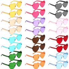 Christmas Lot of 24 Rimless Sunglasses, Heart Sunglasses, Color Heart Bri...