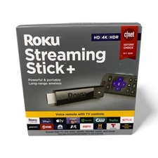 Roku Streaming Stick Plus 3810R 4K HDR Voice Remote With TV Controls - New