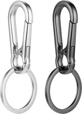 2PCS Heavy Duty Metal Carabiner Keychain Clips Quick Release Key Ring