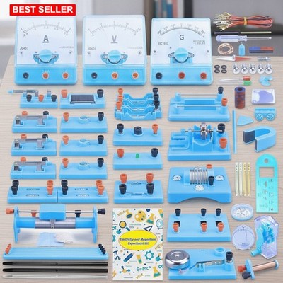 Physics Lab Kit 55 Pcs Electricity Magnetism Circuit Storage Box Student Set