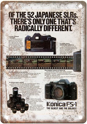 1982 Konica Vintage Film Camera Advertisement Retro Look Metal Sign C1246