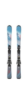 Nordica Team G Kid's All-Mountain Skis, Blue/Grey/Pink, 120cm w/ JR 7.0 FDT Bind