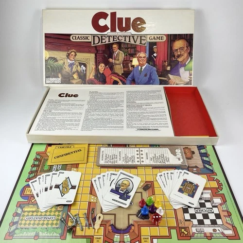 VINTAGE Clue Board Game 100% COMPLETE Parker Brothers 1986 Classic Detective