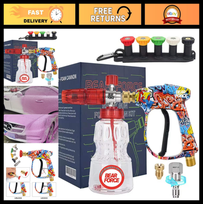 #ad Bear Force Pressure Washer Spray Gun with Foam Cannon amp; 5 Nozzles $74.99