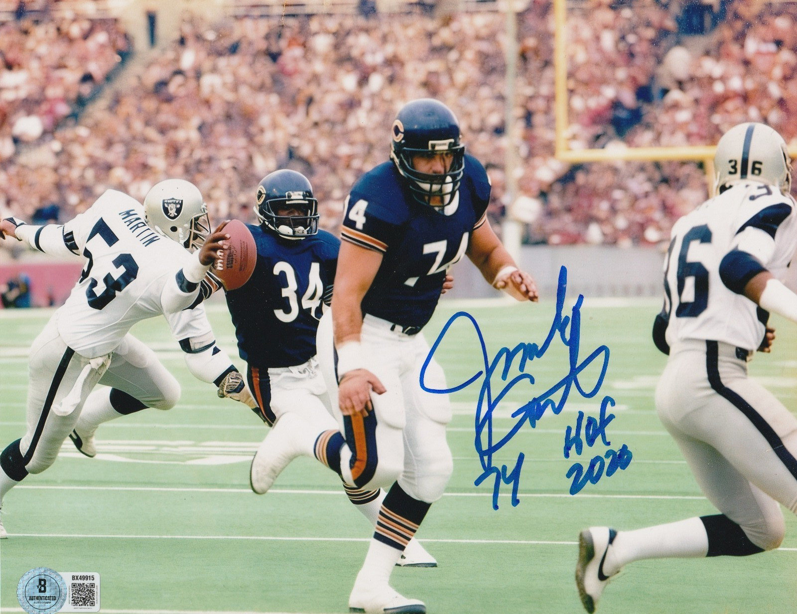 JIM COVERT CHICAGO BEARS HOF 2020 BECKETT AUTHENTICATED ACTION SIGNED 8x10