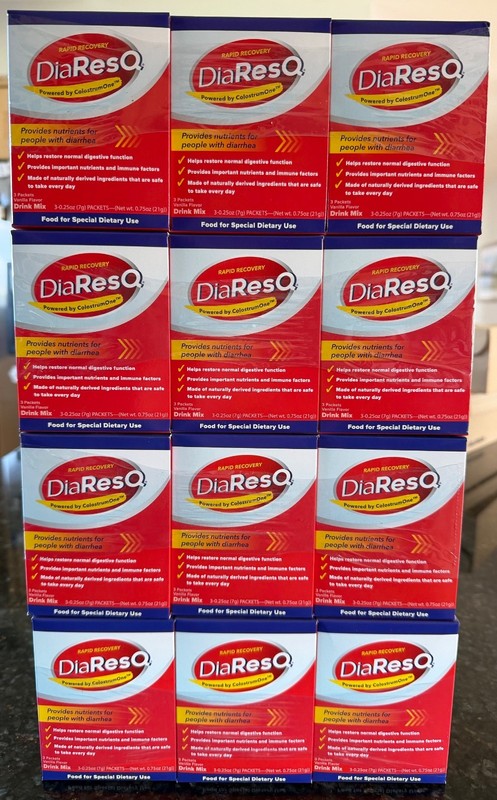 Rapid Recovery DiaResQ Diarrhea Relief, 12 Boxes, 3 Packets Per Box