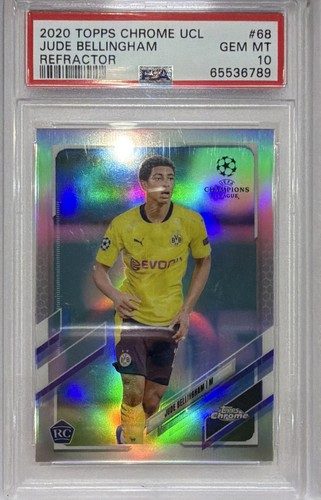 Topps 2020 Chrome UCL Jude Bellingham Rookie Refractor #68 PSA 10