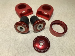 Hope Grip Doctor HandleBar Ends Red + Stem Spacers + Stem Cap