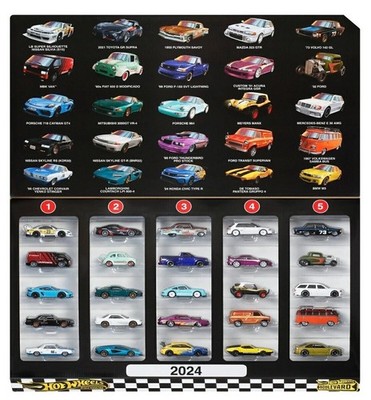 Hot Wheels Boulevard 25-Car Factory Set, Premium Die-Cast 1:64 Scale Sports Cars