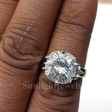 RARE 4.00 Ct Certified Treated White Diamond 925 Silver Ring- Great Shine