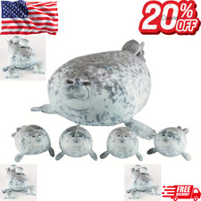 Blob Seal Plush Pillow Set, 40cm Soft Mama Seal with 4 Baby Seals, Cute Sea