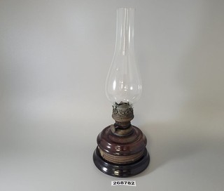 Kerosene lamp oil lamp lamp old antique glass base decoration H:27.5cm #268782