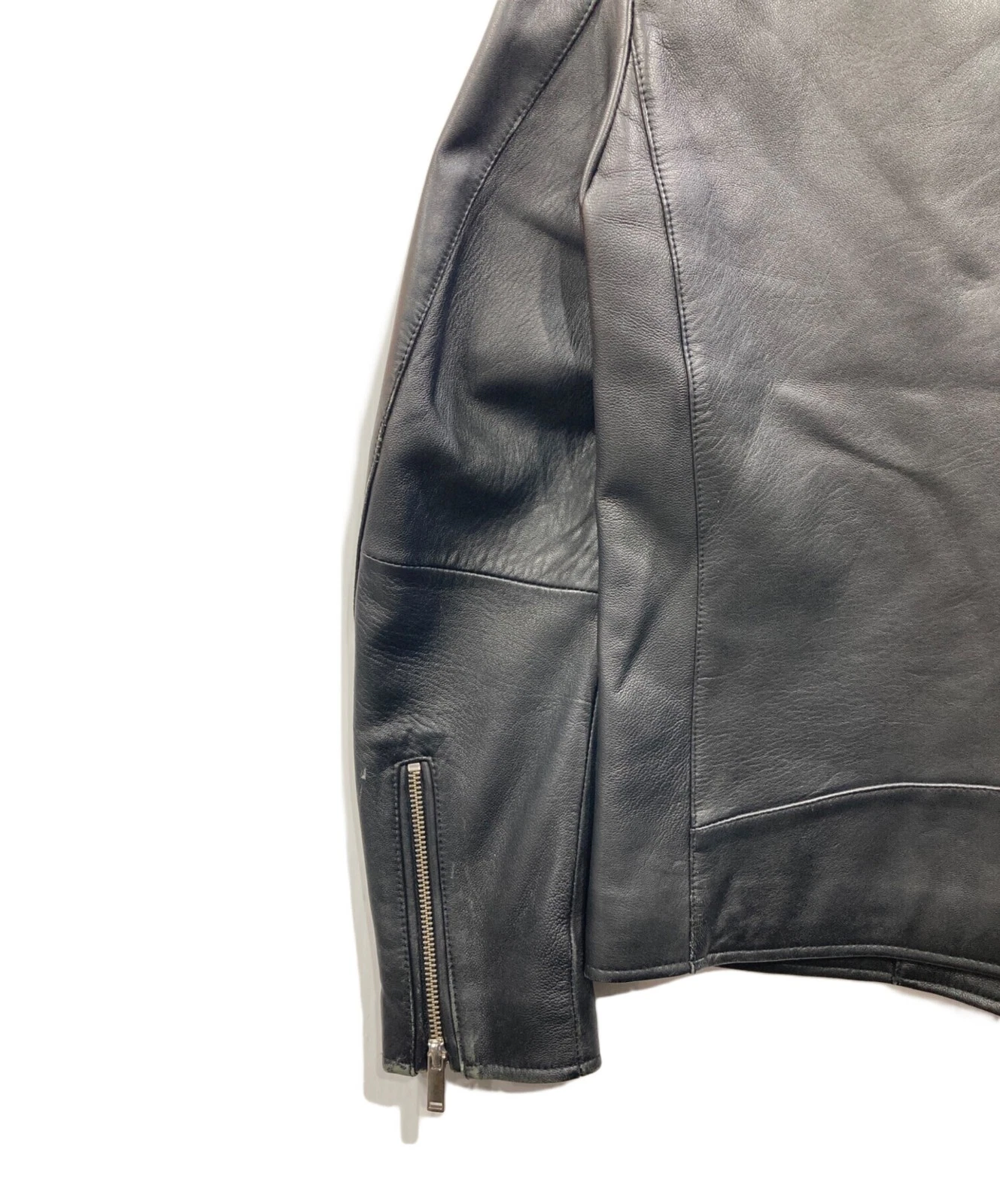 STUDIOUS Single Leather Riders Jacket Made in Japan Men's Size 2 Black image 9