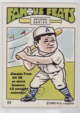 1980 Laughlin Famous Feats Second Series Jimmie Foxx #23 HOF 1n13