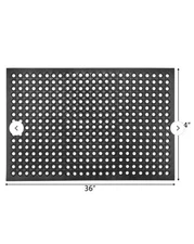 ROVSUN Rubber Floor Mat with Holes, 24''x 36'' Anti-Fatigue/Non-Slip Drainage
