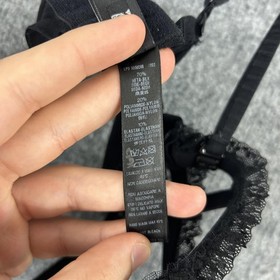 La Perla Bra 36 Caged Lace in Silk Black Harness Open Cup Underwire Lingerie