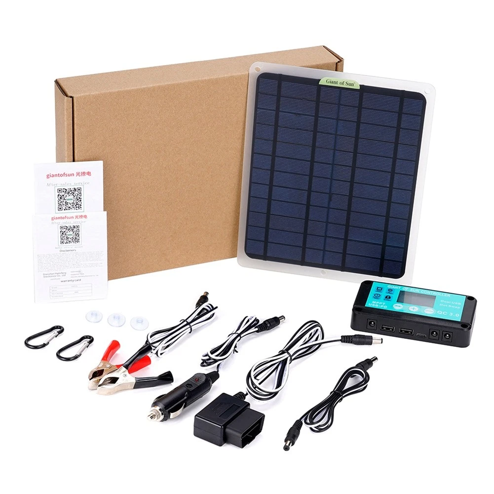 Pannello Solare Portatile 18W 12V – Caricabatterie Con USB, Impermeabile IP65 Per Camper, Barca, Esterno