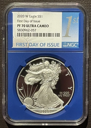 2020-W $1 SILVER AMERICAN EAGLE NGC PF70 First Day of Issue FDOI : 07670