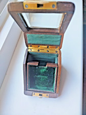 Extravakante  Taschenuhr Box  in Braun mit geschliffenem Glas- TU Dm Max. 52mm .