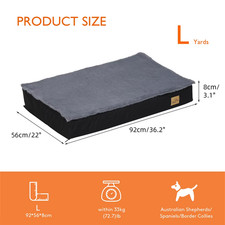 Large Orthopaedic Dog Bed Waterproof Cushion Pet Mattress 2 in 1 Pet Dog Crate B