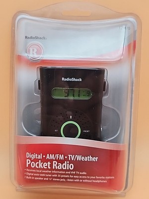 Vintage RadioShack Am/Fm/Wx/Tv Pocket Radio W/Built In Speaker Cat No. 12-470