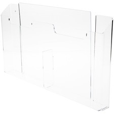 Plymor Acrylic 2-Pocket Paper Holder (Wall Mount), Fits 8.5" x 11" Items