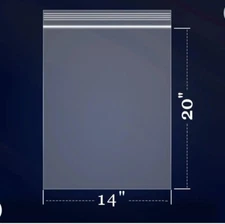 50 Pcs 14" × 20" Large Reclosable Plastic Zip Bags For Storage And Clothing New
