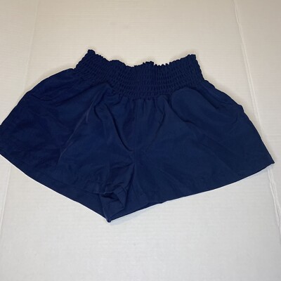 Threads 4 Thought navy blue elastic waist band shorts with pockets small 