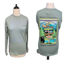 Simply Southern West Virginia T-Shirt Small Green