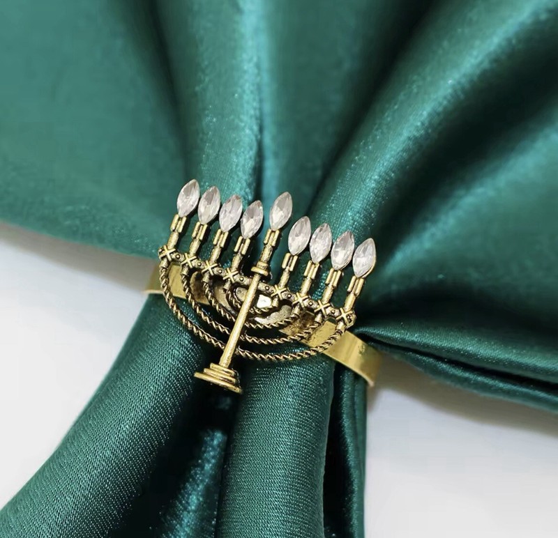 6 Pcs Vintage Gold Hannukah Napkin Rings. Hannukah Decor. Hannukah Table Decor 