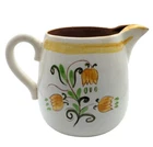 Stangl 2 Quart Pottery Pitcher Hand Painted Yellow Tulips 7.25" **