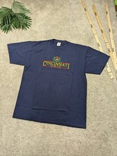 Vintage Jerzees Cincinnati Ohio Shirt Mens XL Extra Large Navy Cotton USA MADE