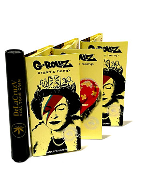 G-ROLLZ Organic King Size Slim Rolling Paper Extra Thin Banksy's Graffiti Paper 