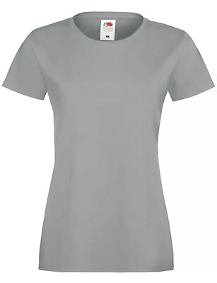 Damen Frauen Uni T-Shirts Fruit of the Loom farbig Baumwolle tailliert Tee Shirt