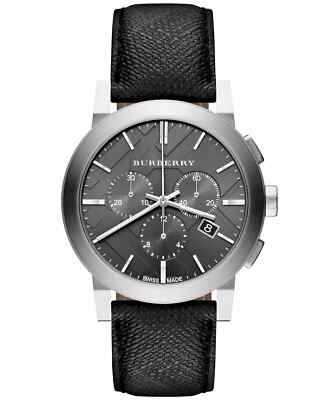 NEW BURBERRY,THE CITY CHARCOAL,GUNMETAL POLYVINYL CHLORIDE,SWISS WATCH BU9362