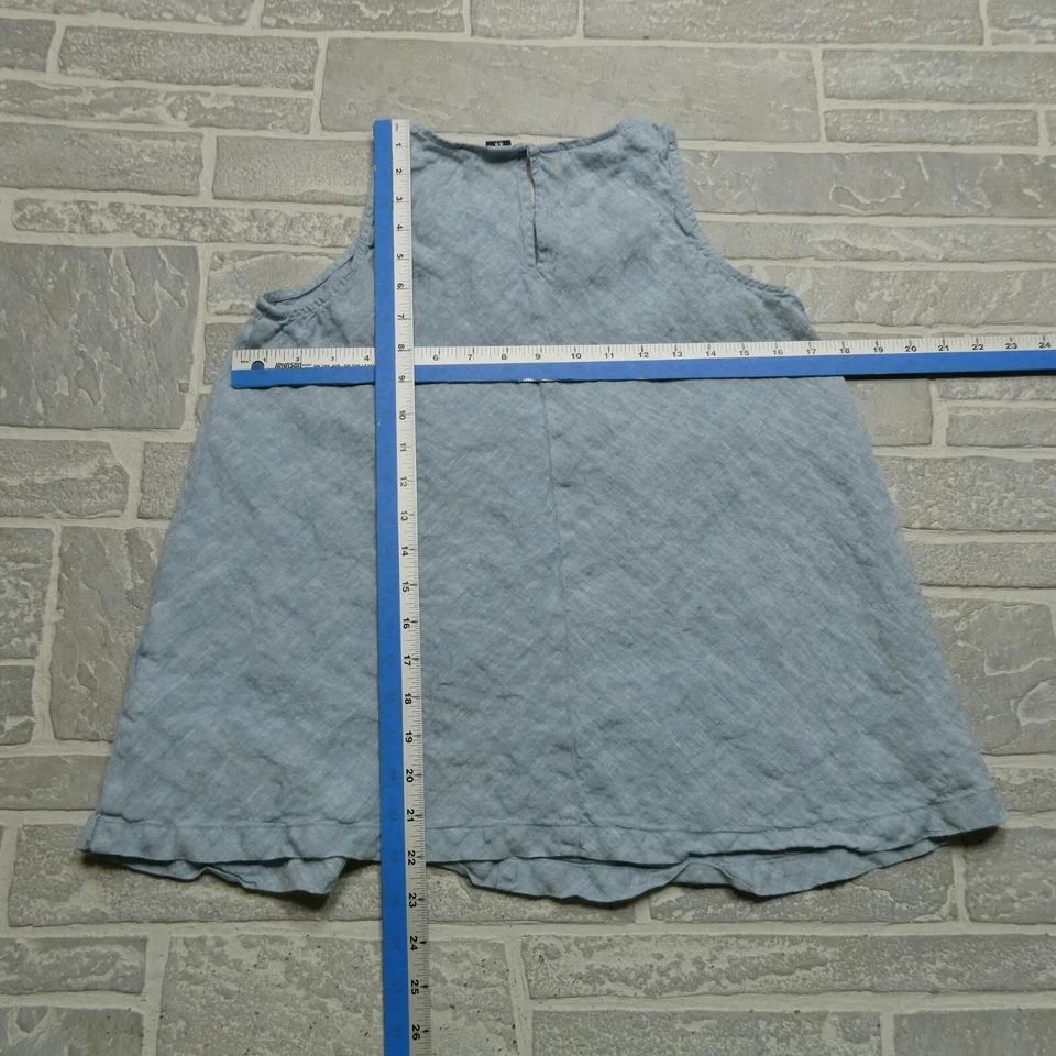 Top de lino Lands' End para mujer XS 2-4 azul túnica sin mangas transpirable ligero Foto 4 de 4