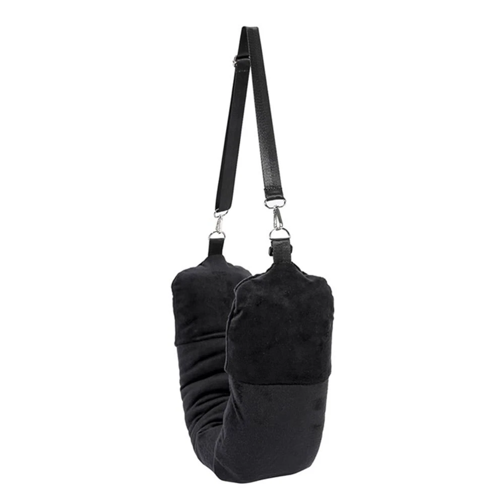 Velvet Stuffable Travel Neck Pillow with Hidden Storage Compartment
