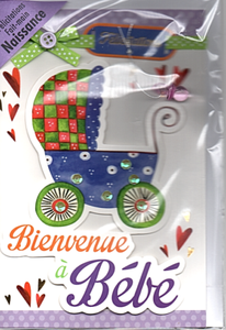 Carte Felicitations Bienvenue A Bebe Felicitations Landau Coeurs 11 5 X 17 Cm Ebay