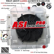 4 Rows Radiator Shroud Fan Kits For 1955-1959 58 Chevy Gmc Apache 100 150 Pickup 4 Rows Radiator Shroud Fan Kits For 1955-1959 58 Chevy Gmc Apache 100 150 Pickup