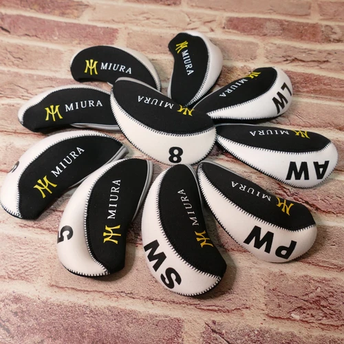 Golf Protective Iron Cover Miura White Black color 10 pieces Headcover One Set - Picture 2 of 13