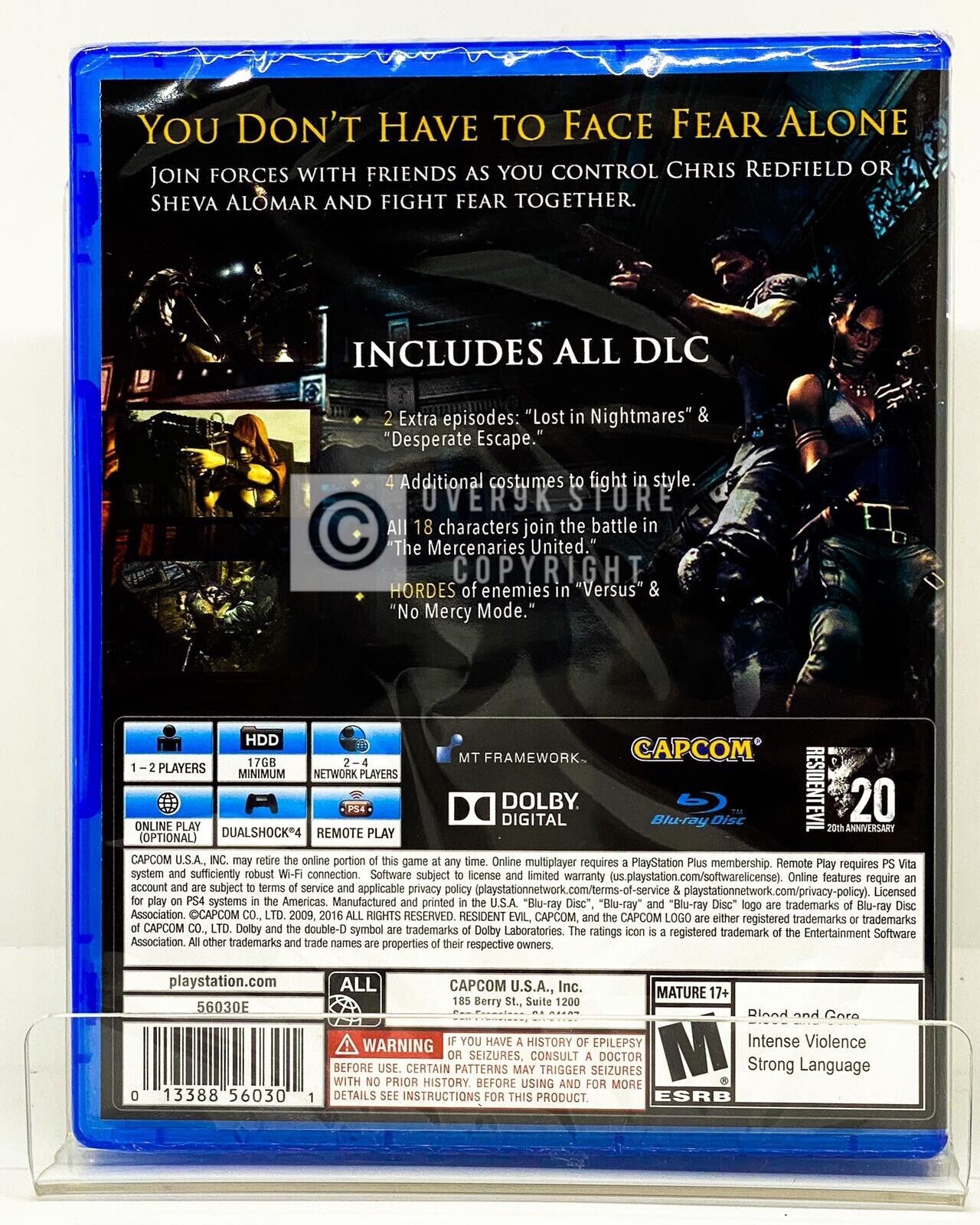 Resident Evil 5 HD Remake For PS4 (New & Sealed) 5055060931516